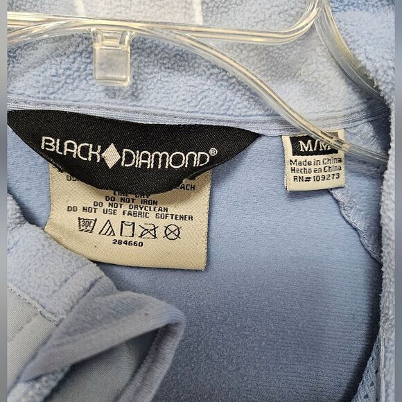 VTG Black Diamond Jacket Women’s Medium Blue Mock Neck Long Sleeve Full Zip GUC - Picture 2 of 10